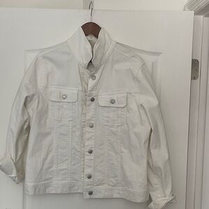 Classic White Denim Jacket - Stylish Casual Coat